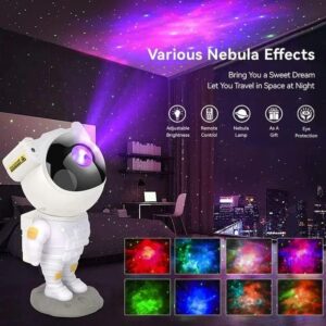 Astronaute Projecteur, Veilleuse Étoile LED + Télécommande