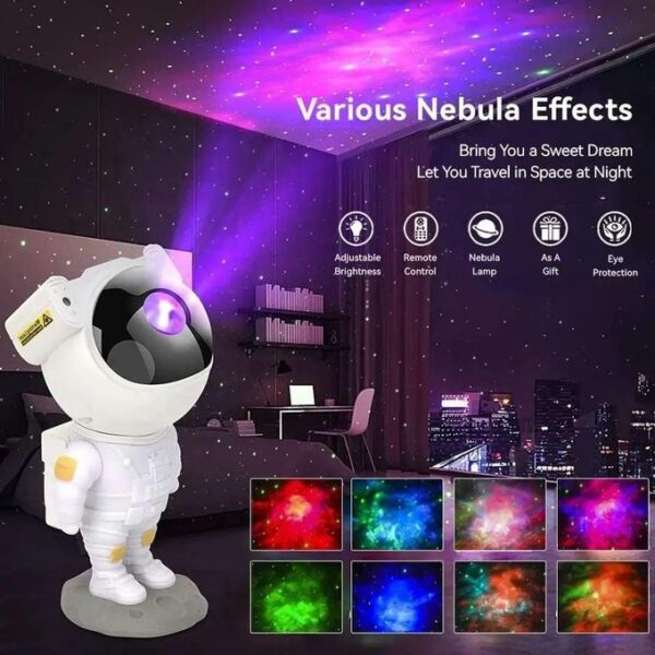 Astronaute Projecteur, Veilleuse Étoile LED + Télécommande