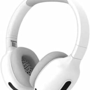 Casque stéréo sans fil Max Pro, Bluetooth V5.3, radio FM, micro externe et prise en charge de carte SD, casque de jeu avec micro intégré pour ordinateur portable, téléphone portable, PC (blanc)