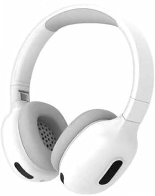 Casque stéréo sans fil Max Pro, Bluetooth V5.3, radio FM, micro externe et prise en charge de carte SD, casque de jeu avec micro intégré pour ordinateur portable, téléphone portable, PC (blanc)